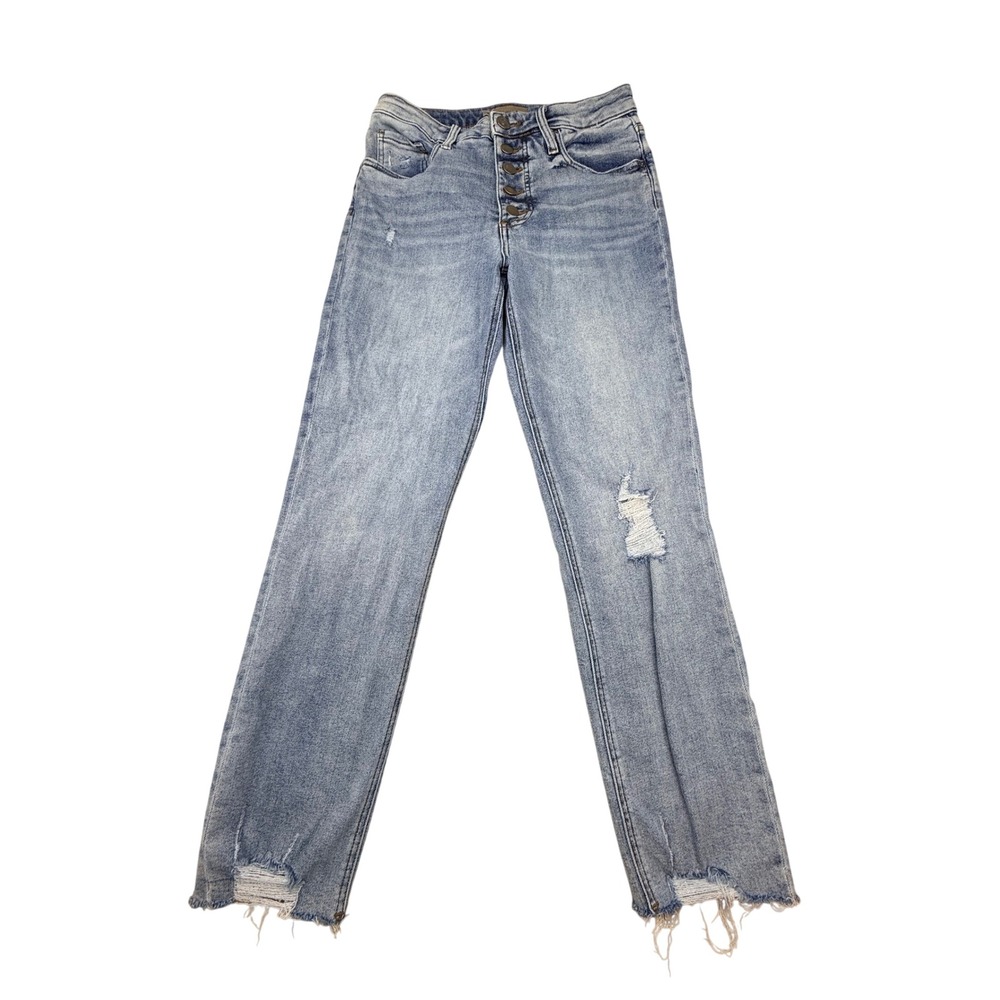 Kut From The Kloth Rachael Fab Ab Mom Jeans High Rise Button Fly Blue Size 6